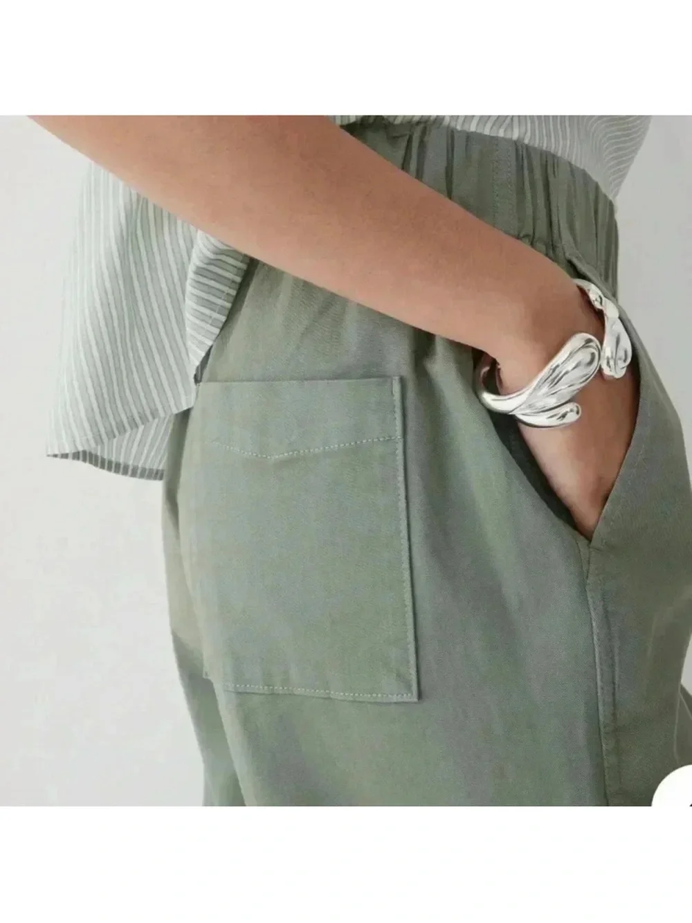 J. Crew Wide-Leg Pants in Sage